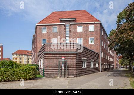 Modernes Wohnhaus aus Backstein, Bremerhaven-Geestemünde, Bremen, Deutschland, Europa Stockfoto