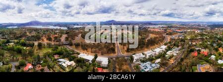 Australisches Parlament auf dem Gipfel des Kapitolhügels in der Stadt Canberra, ACT. Stockfoto