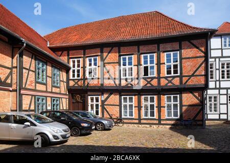 Schelfstadt mit Fachwerk, Mecklenburg-Vorpommern, Deutschland, Europa Stockfoto