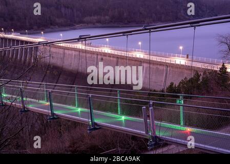 Deutschland, Sachsen-Anhalt, Wendefurth, Rappbodetalsperre, Hängebrücke Titan RT, Harz Stockfoto