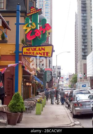Mexikanisches Restaurant in Chicago mit italienischer Schreibweise "Ristorante" Stockfoto