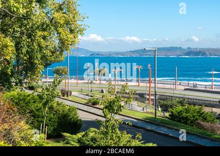 Spanien, Nordküste, Galicien, A Coruña, La Coruña, Jardin de San Carlos, Garten, Aussichtspunkt Stockfoto