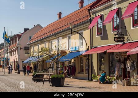 Schweden, Insel Oland, Borgholm, Straßendetails Stockfoto