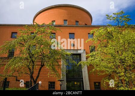 Schweden, Stockholm, Stadtbibliothek, kreisförmiges Äußeres Stockfoto