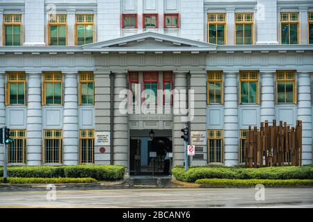 Singapur/Singapur - März 2020: Hill Street Police Station in Singapur, in der Nähe des Haupteingangs Stockfoto