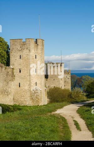 Schweden, Insel Gotland, Visby, Stadtmauer aus dem 12. Jahrhundert, die vollständigste midieval Stadtmauer Europas Stockfoto