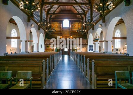 Schweden, Vastragotland und Bohuslan, Gothenburg, Masthuggs Kyrkan Kirche, Interieur Stockfoto