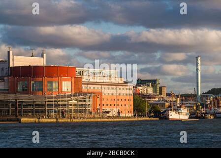 Schweden, Vastragotland und Bohuslan, Gothenburg, Goteborgsoperan, Stadtoper Buidling, Sonnenuntergang Stockfoto