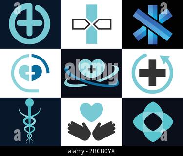 Vorlage Für Gesundes Pflegevektor-Logo. Designvorlage für medizinisches Gesundheitsslogo. Stock Vektor