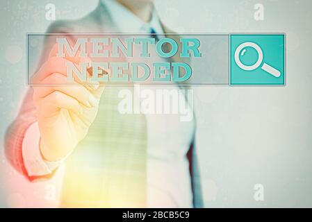Wort schreiben Text Mentor benötigt. Business Foto zur Schau stellen wollte Hilfe für mehr erfahren oder mehr Kenntnisse demonstrieren Stockfoto