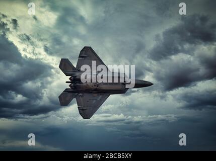 United States Air Force F-22 Raptor Fighter Jet Stockfoto