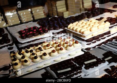 Allgemeine Ansichten des Audrey's Chocolate Shop in Hove, East Sussex, Großbritannien. Stockfoto