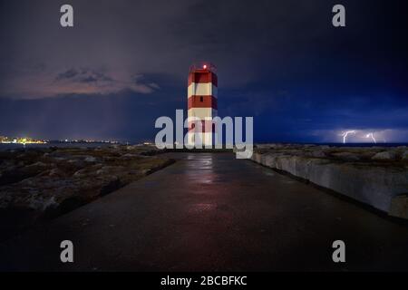 Quarteira Blitzsturm Stockfoto