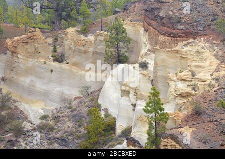 Weiße Klippen bei Paisaje Lunar N.P. Teneriffa Stockfoto