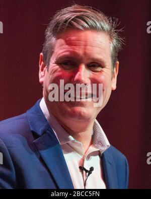 STOCK IMAGE REDIGS GLASGOW, GROSSBRITANNIEN. Februar 2020. Sir Keir Starmer gewinnt in der ersten Wahlrunde die Führung für die britische Labour-Partei mit 56,2 % der Stimmen, Rebecca ling-Bailey mit 27,6 % und Lisa Nandy mit 16,2 %. Die britische Labour-Partei hat sich für die Labour-Partei-Führung 2020 eingesetzt. Stockfoto