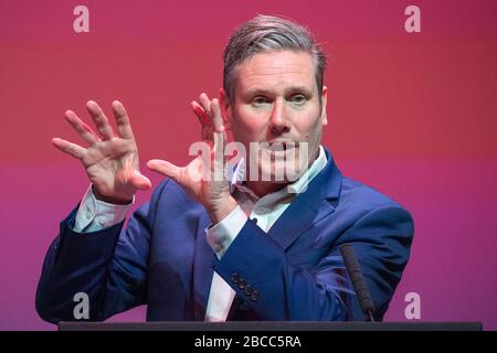 STOCK IMAGE REDIGS GLASGOW, GROSSBRITANNIEN. Februar 2020. Sir Keir Starmer gewinnt in der ersten Wahlrunde die Führung für die britische Labour-Partei mit 56,2 % der Stimmen, Rebecca ling-Bailey mit 27,6 % und Lisa Nandy mit 16,2 %. Die britische Labour-Partei hat sich für die Labour-Partei-Führung 2020 eingesetzt. Stockfoto