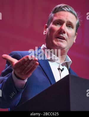 STOCK IMAGE REDIGS GLASGOW, GROSSBRITANNIEN. Februar 2020. Sir Keir Starmer gewinnt in der ersten Wahlrunde die Führung für die britische Labour-Partei mit 56,2 % der Stimmen, Rebecca ling-Bailey mit 27,6 % und Lisa Nandy mit 16,2 %. Die britische Labour-Partei hat sich für die Labour-Partei-Führung 2020 eingesetzt. Stockfoto