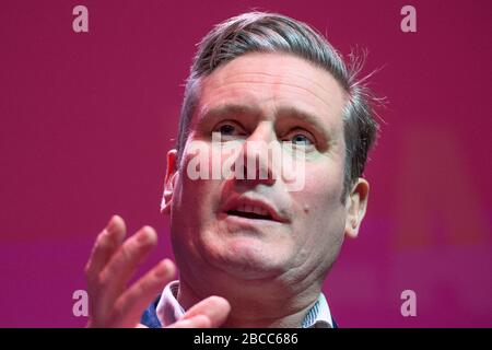 STOCK IMAGE REDIGS GLASGOW, GROSSBRITANNIEN. Februar 2020. Sir Keir Starmer gewinnt in der ersten Wahlrunde die Führung für die britische Labour-Partei mit 56,2 % der Stimmen, Rebecca ling-Bailey mit 27,6 % und Lisa Nandy mit 16,2 %. Die britische Labour-Partei hat sich für die Labour-Partei-Führung 2020 eingesetzt. Stockfoto