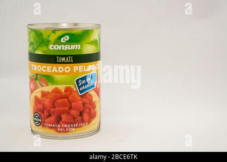 Dose Tomaten Stockfoto