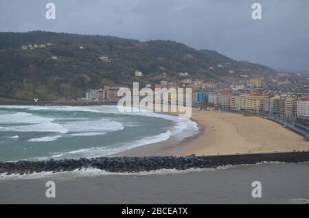 San Sebastian-Donostia im Baskenland, Spanien, an der Atlantik Küste: Blick von der Festung Stockfoto