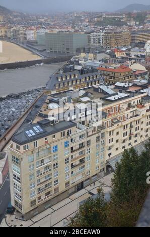 San Sebastian-Donostia im Baskenland, Spanien, an der Atlantik Küste: Blick von der Festung Stockfoto