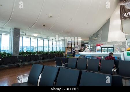 Minsk, Weißrussland - 20. Juli 2019: Minsk National Airport der frühere Name Minsk-2 ist der wichtigste internationale Flughafen in Weißrussland. Stockfoto