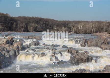 Wasserfälle des Potomac River Stockfoto