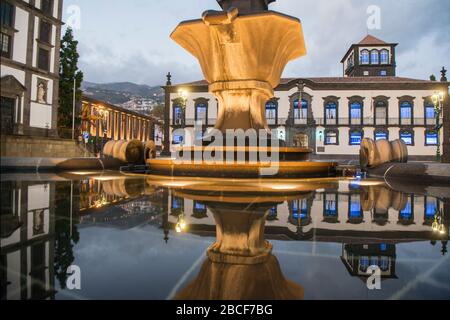 Die Parca da Municipio im Stadtzentrum von Funchal auf der Insel Madeira in Portugal. Portugal, Madeira, April 2018 Stockfoto