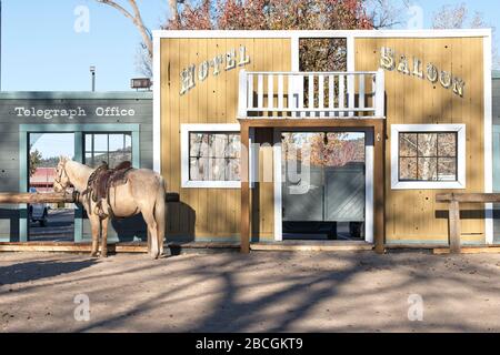 Stellen Sie sich vor, in einer westlichen Stadt für eine Street Show in Williams, Arizona, USA Stockfoto