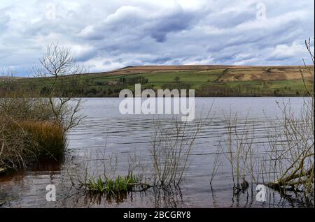 Great Manshead aus Baitings Reservoir. Stockfoto