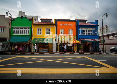 China Town of Singapore in Temple Street und South Bridge Road. Chinatown Singapur Stockfoto