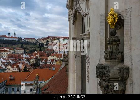 Blick vom St. Nikolaus Kirchturm, Prag Stockfoto