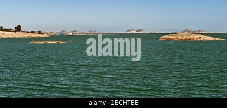 Blick auf den Nassersee in Abu Simbel, Ägypten Stockfoto