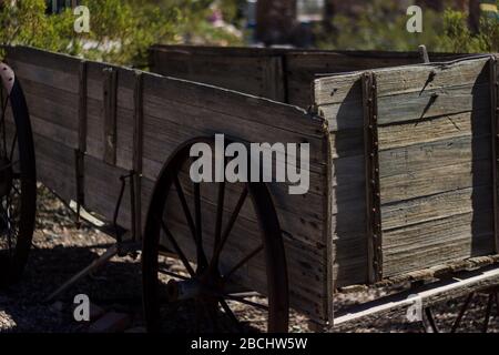 Holzwagen, Nelson, Nevada, USA Stockfoto