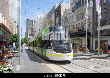 Straßenbahn City Circle, Bourke Street, City Central, Melbourne, Victoria, Australien Stockfoto