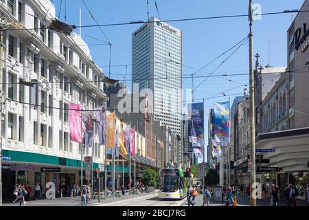 Straßenbahn City Circle, Bourke Street, City Central, Melbourne, Victoria, Australien Stockfoto