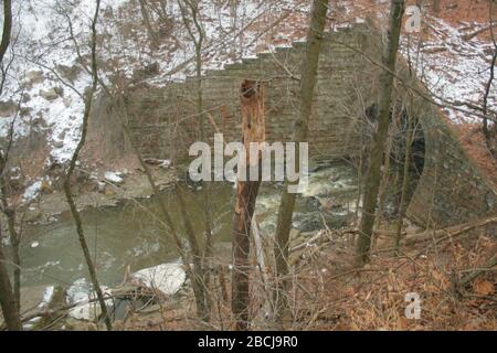 Brandywine Falls in Winter, Ohio Stockfoto