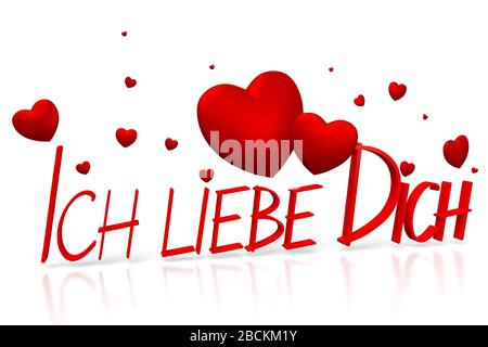 3D ich liebe dich - Ich liebe dich - Deutsch Stockfoto