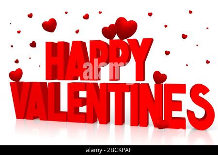 3D glückliche Valentinstag Stockfoto