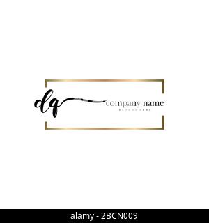 DQ Initial Letter Handschrift Logo Hand gezeichnet Vorlage Vektor, Logo für Schönheit, Kosmetik, Hochzeit, Mode und Business Stock Vektor