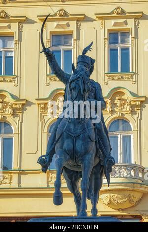 Ban Jelacic Skulpturen an einem sonnigen Frühlingstag Stockfoto