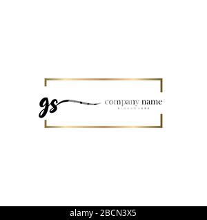 GS Initial Letter Handschrift Logo Hand gezeichnet Vorlage Vektor, Logo für Schönheit, Kosmetik, Hochzeit, Mode und Business Stock Vektor