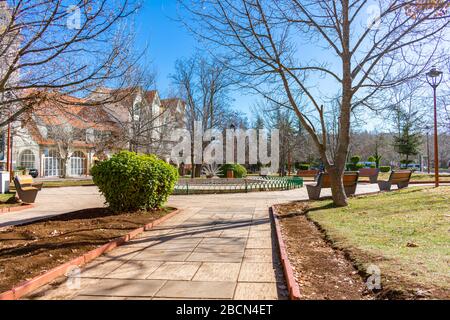 Schöner leerer Park in Ifrane Marokko Stockfoto