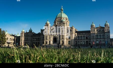 British Columbia Parlamentsgebäude im majestätischen Victoria Innenhafen Kanada Stockfoto