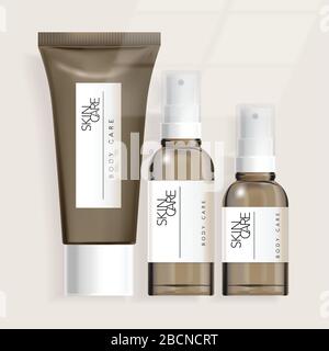 Vector Tube/Bottle/jar Packaging for Healthcare Haircare Hautpflege-Toilettenartikel Stock Vektor