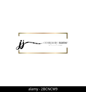 JJ Initial Letter Handschrifterlogo handgezeichneter Vorlagenvektor, Logo für Schönheit, Kosmetik, Hochzeit, Mode und Business Stock Vektor