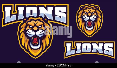 Logo Von Lion Mascot Stock Vektor