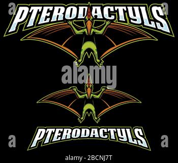 Pterodactyls Mascot Logo Stock Vektor