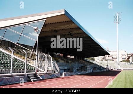 Allgemeiner Blick auf das Stade Josy Barthel Fußball-/Leichtathletikstadion Stockfoto