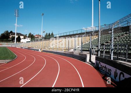 Allgemeiner Blick auf das Stade Josy Barthel Fußball-/Leichtathletikstadion Stockfoto